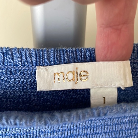 MAJE Paris Off-the-shoulder blouse Top In Bleu, size S - Picture 11 of 11